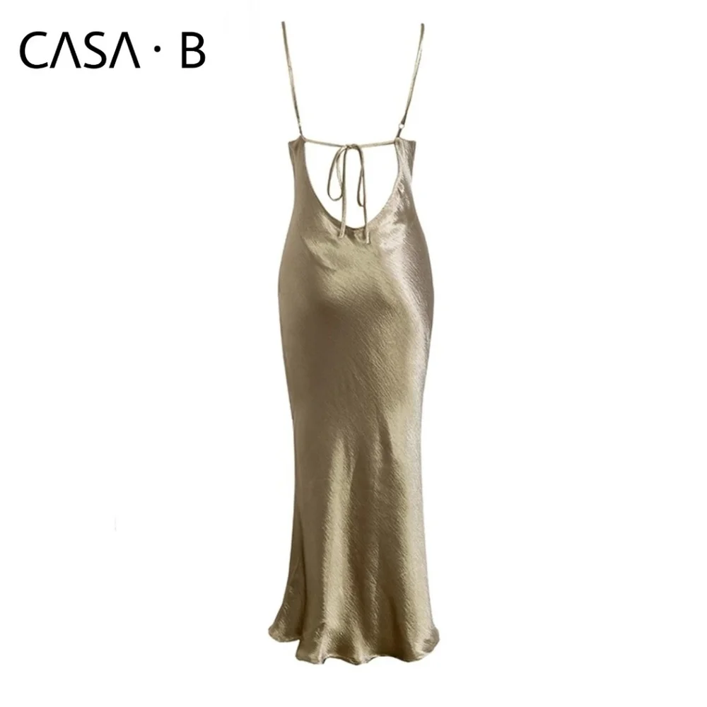 5⭐️CASA B | Adrienne Slip Dress in Champagne - Picture 9 of 12